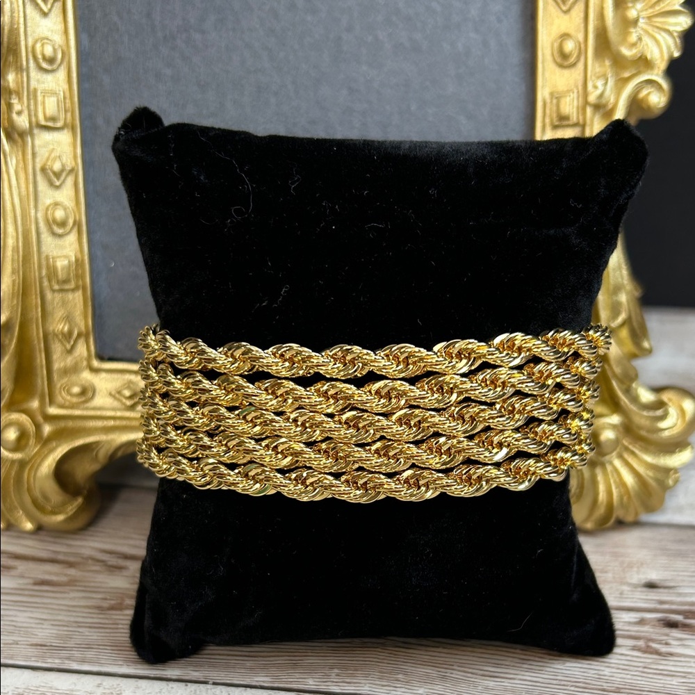 Bold Elegance Gold 5 Strand Rope Bracelet